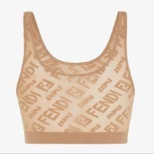 Fendi x Skims sheer logo scoop bra - L
